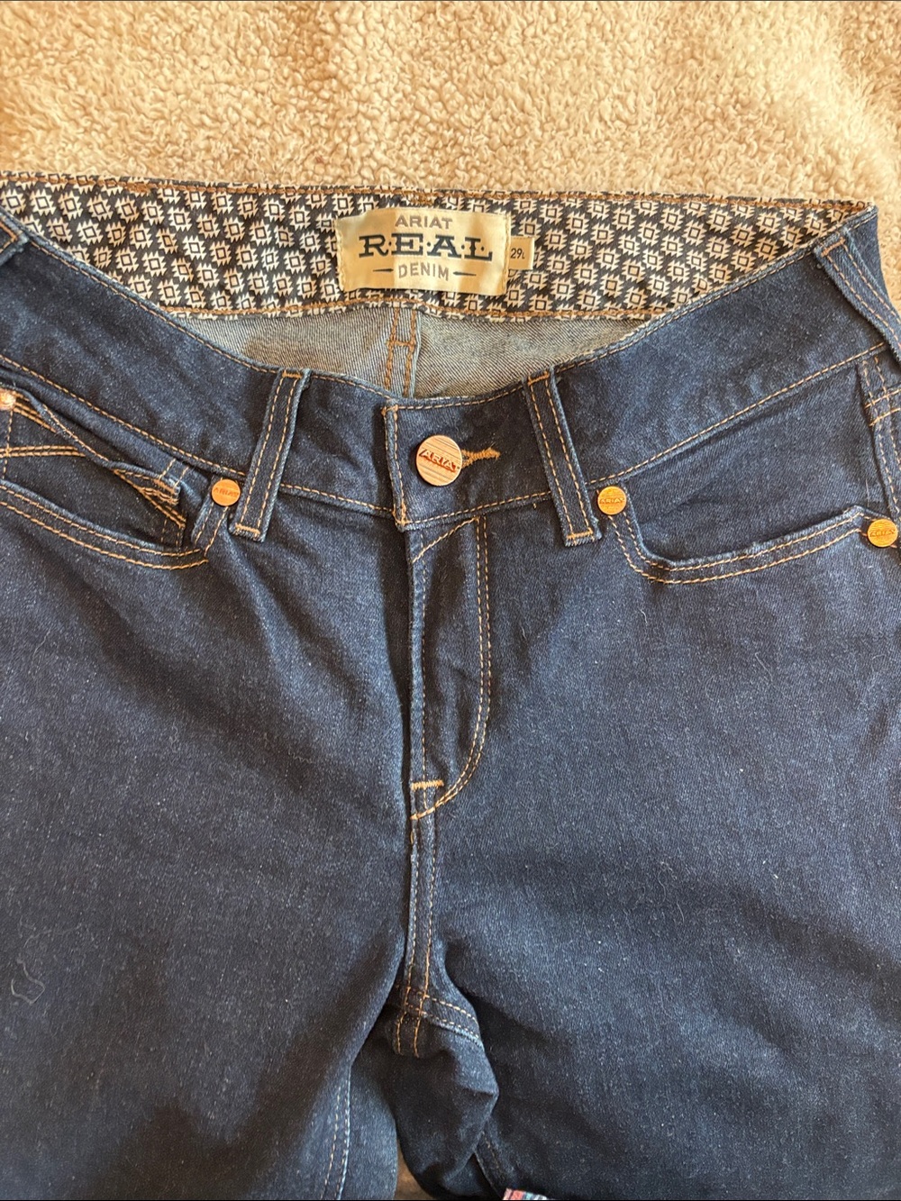 Ariat Women's Straight Leg Dark Blue Denim Jeans